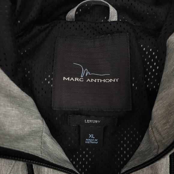 Marc Anthony Men's Designer Full Zip Windbreaker Jacket Size XL Gray Black - Picture 5 of 11